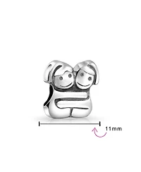 Bling Jewelry Bff Best Hugging Friends Forever Charm Bead Sterling Silver Bracelet