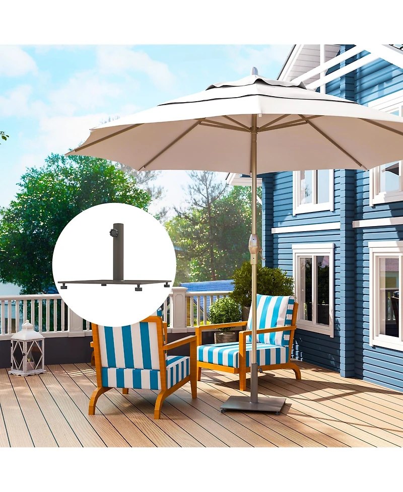 Outsunny Square Patio Umbrella Base, 29 lbs Metal Umbrella Sd,