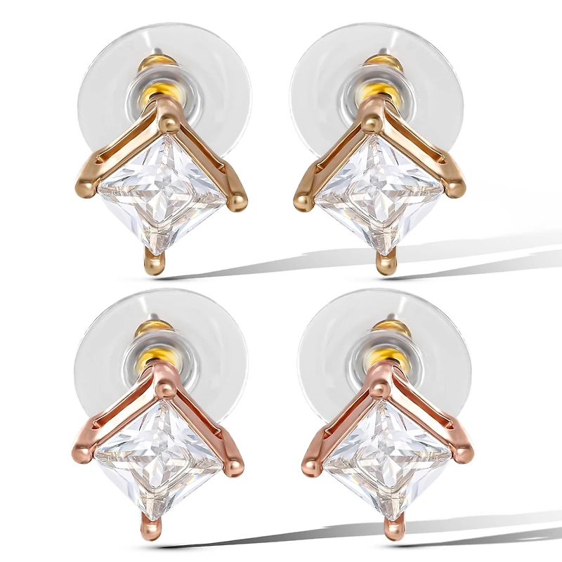 Jessica Simpson Square-Cut Crystal Stud Earrings Set