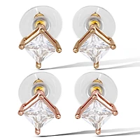 Jessica Simpson Square-Cut Crystal Stud Earrings Set