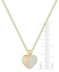 Diamond Scatter Pave Cluster Double Heart 18" Pendant Necklace (1/2 ct. t.w.) Sterling Silver or 14k Gold-Plated
