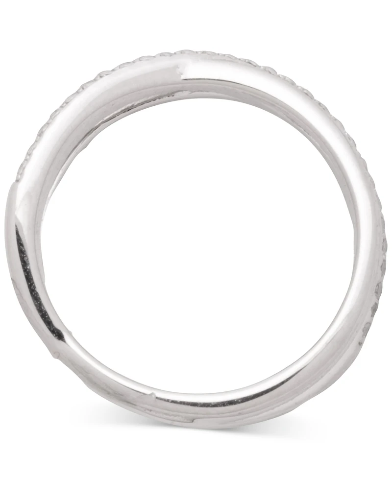 Lauren Ralph Lauren Sterling Silver Cubic Zirconia Pave Criss Cross Ring