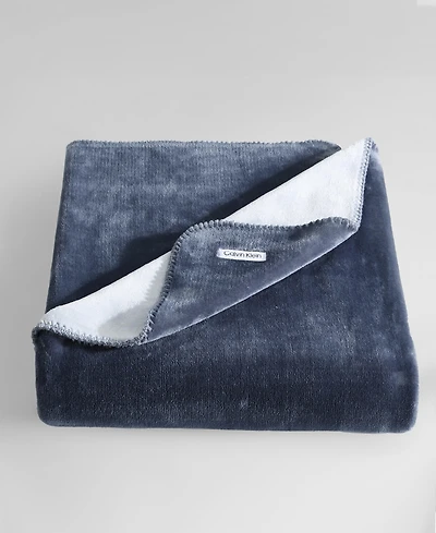 Calvin Klein Modern Solid Reversible Throw Blanket, 70" X 50"