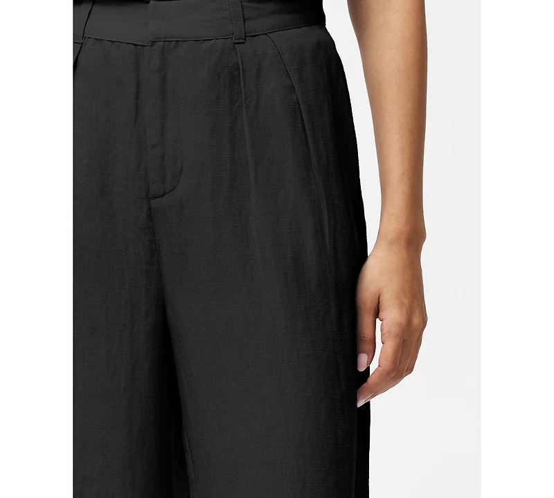 French Connection Women's Birdie Front-Pleat Wide-Leg Pants