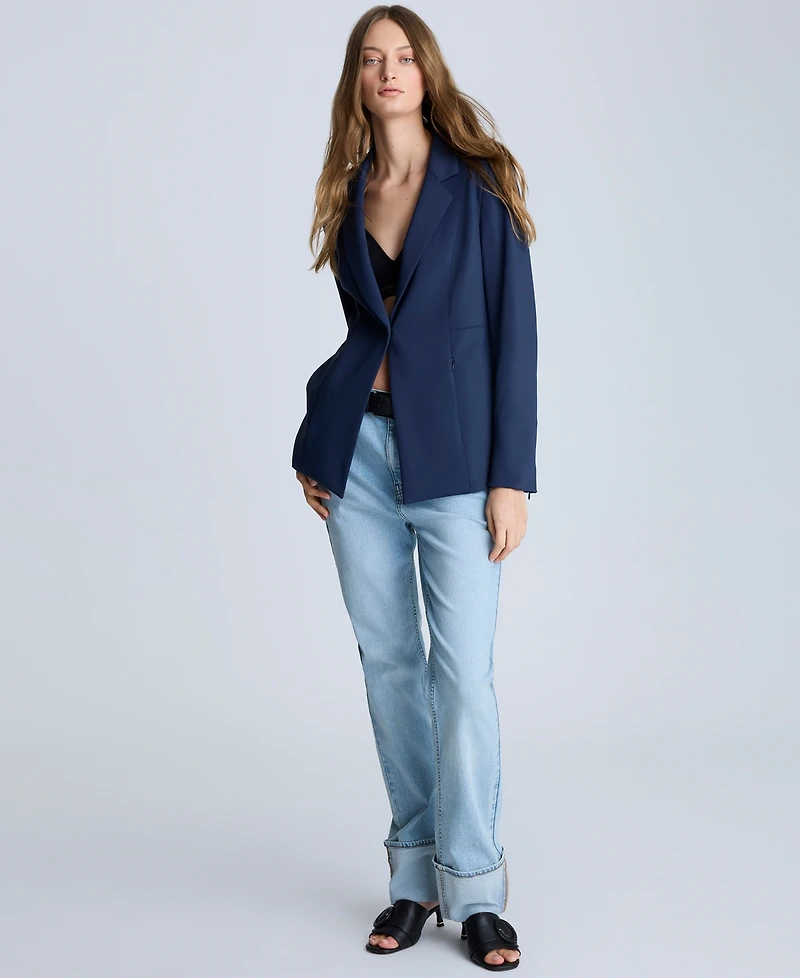 Kenneth Cole Women's Athletic Stretch One-Button Blazer