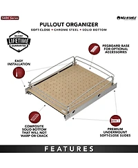 Rev-a-Shelf Solid Bottom Pullout Base Soft-close Cabinet Organizer, 54BK-18SC-1