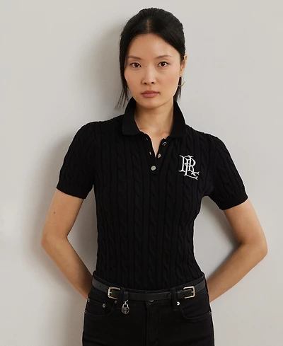 Lauren Ralph Women's Cable-Knit Polo Shirt