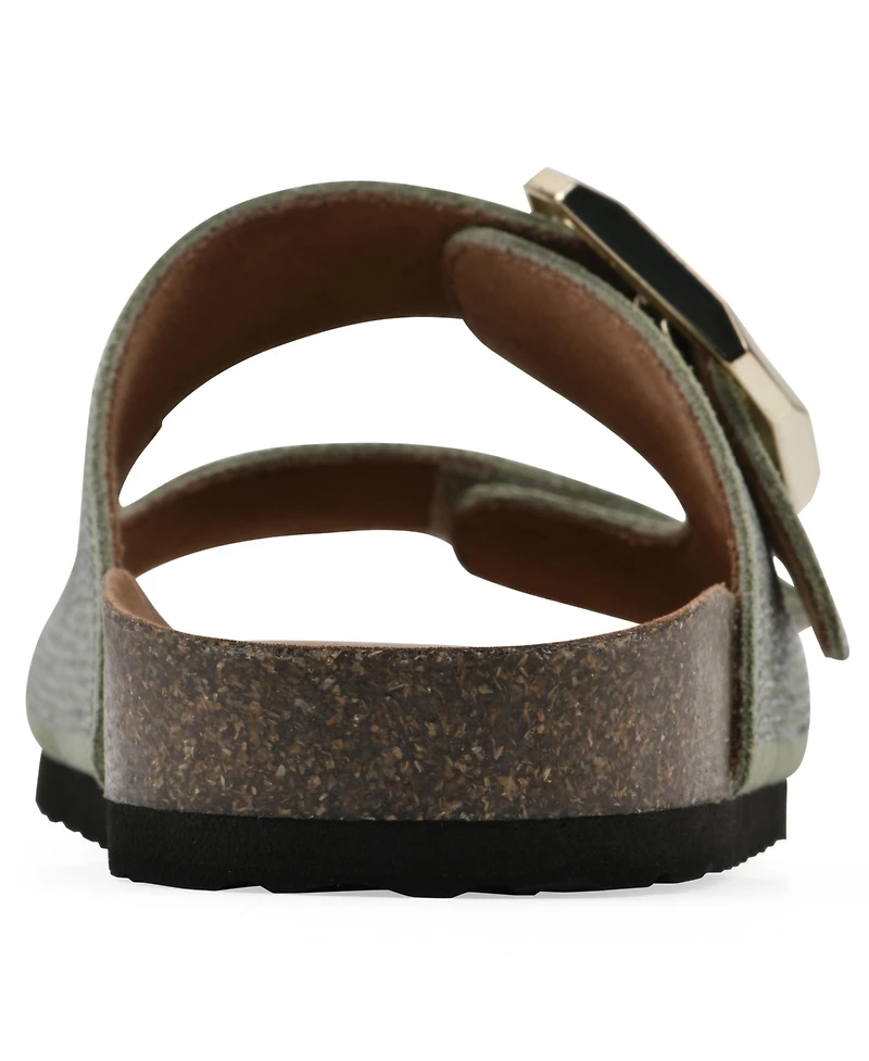 White Mountain Women's Granitas Round Toe Flat Sandals