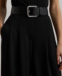 Lauren Ralph Women's Pleated Stretch Jersey Wide-Leg Pants, Regular & Petite