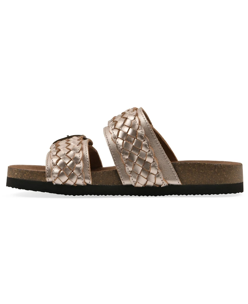 White Mountain Women's Hey Round Toe Flat Sandals