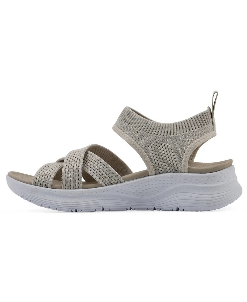 White Mountain Women's Charry Round Toe Flat Sandals