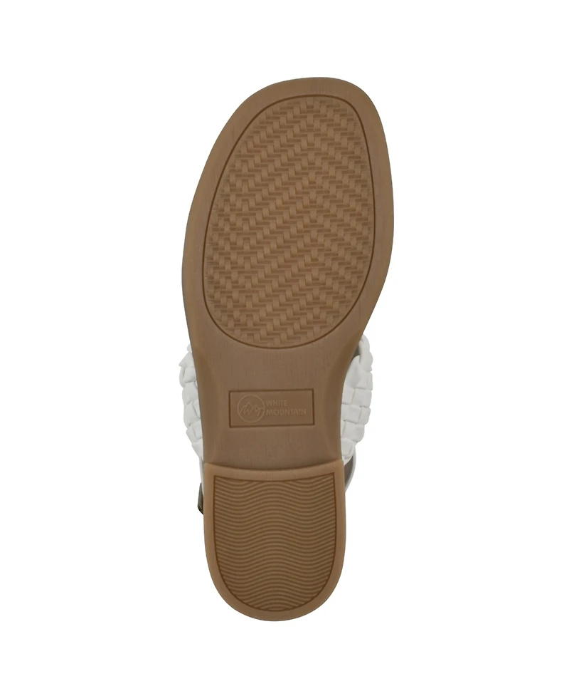 White Mountain Women's Macaroni Round Toe Flat Sandals