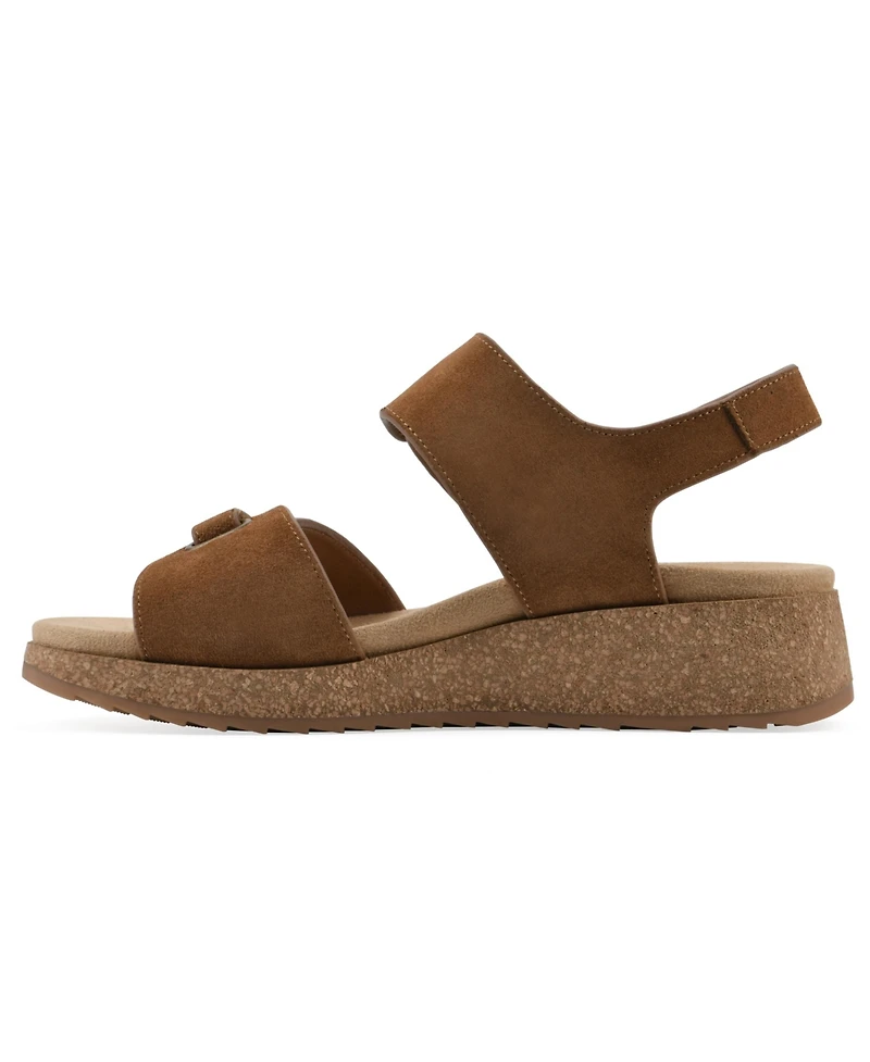 White Mountain Women's Gelato Round Toe Wedge Sandals