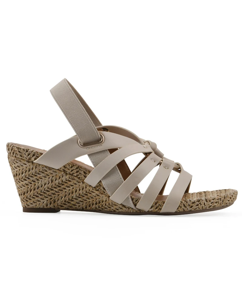 White Mountain Women's Ataps Round Toe Wedge Sandals