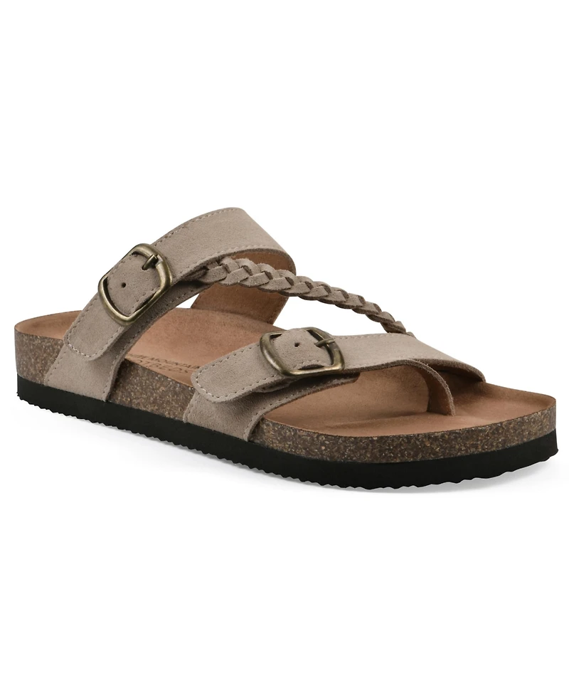 White Mountain Women's Hammy Round Toe Flat Sandals