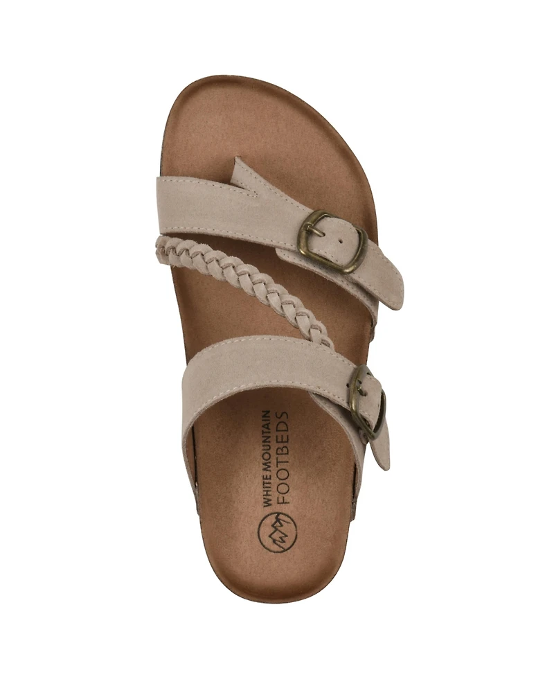 White Mountain Women's Hammy Round Toe Flat Sandals