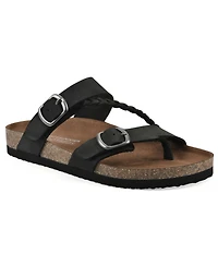 White Mountain Women's Hammy Round Toe Flat Sandals