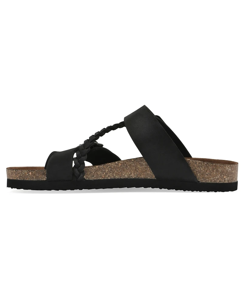 White Mountain Women's Hammy Round Toe Flat Sandals