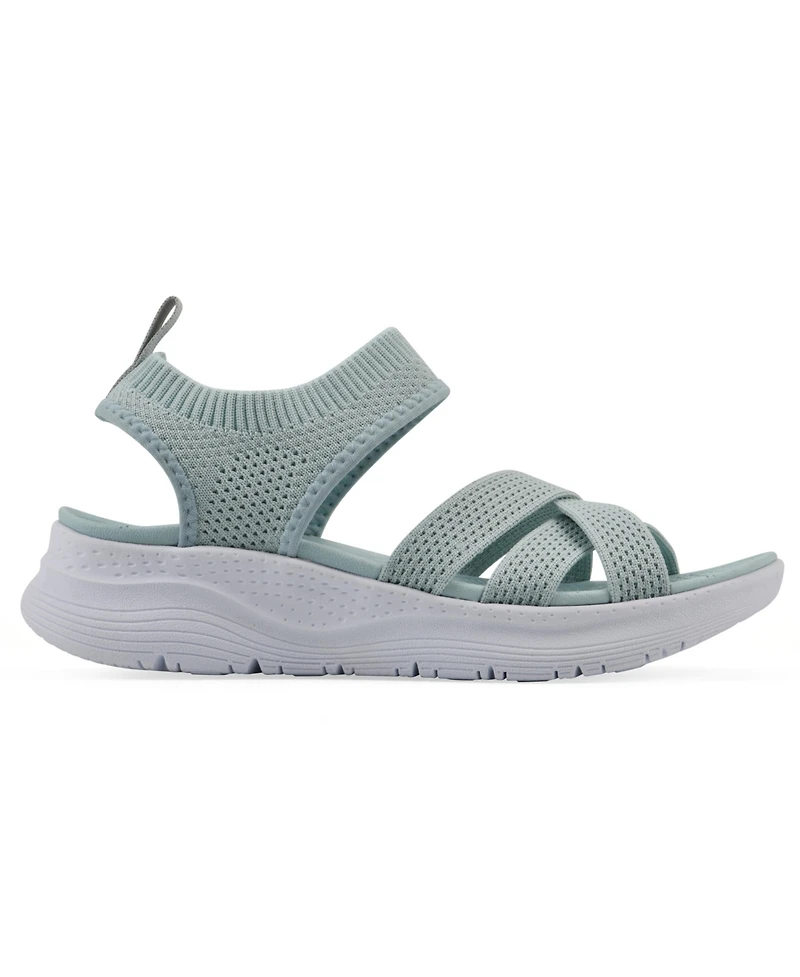 White Mountain Women's Charry Round Toe Flat Sandals