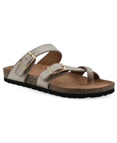 White Mountain Women's Grays Round Toe Flat Sandals
