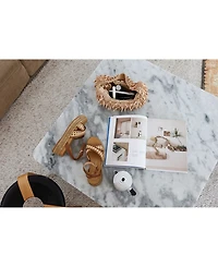 Dolce Vita Women's Wriley Crossband Raffia Woven Demi Wedge Sandals