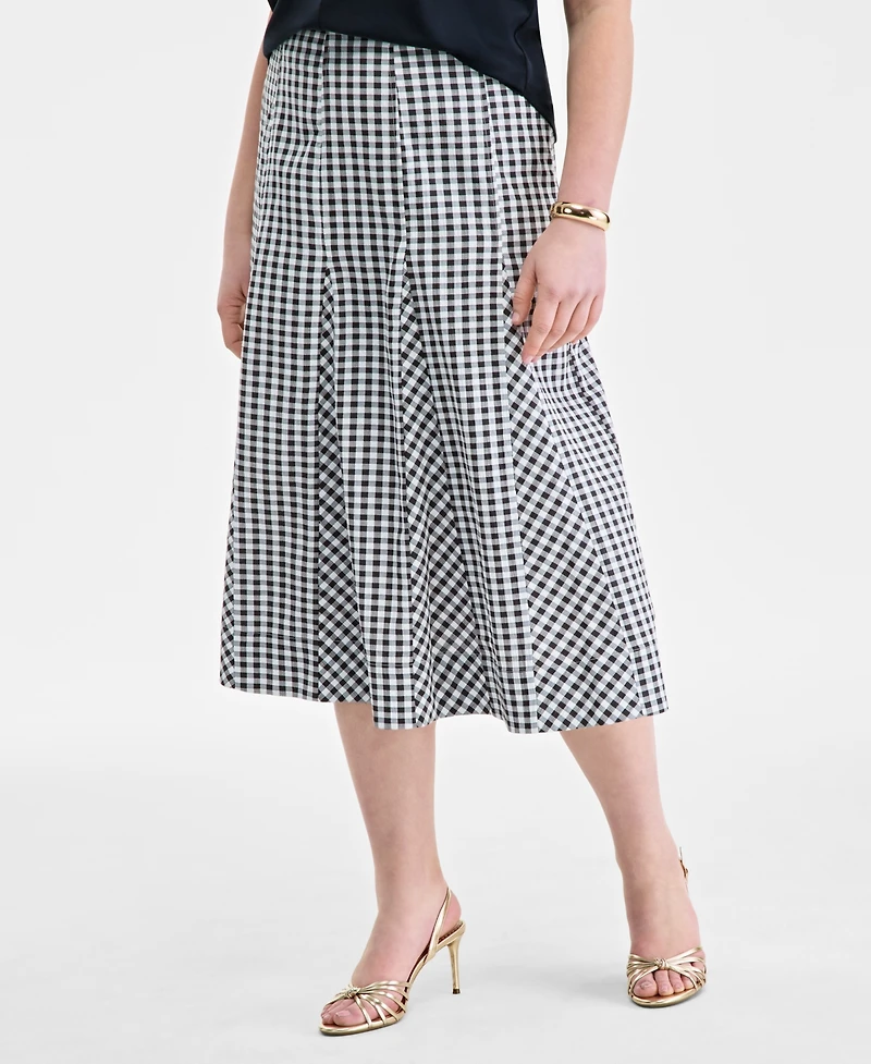 On 34th Women's Seersucker Gingham Midi Skirt, Exclusively at Macy's