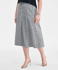 On 34th Women's Seersucker Gingham Midi Skirt, Exclusively at Macy's