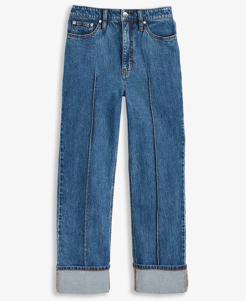 On 34th Women's High-Rise Cuffed Straight-Leg Jeans, Exclusively at Macy's