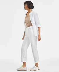 On 34th Women's High-Rise Cuffed Straight-Leg Jeans