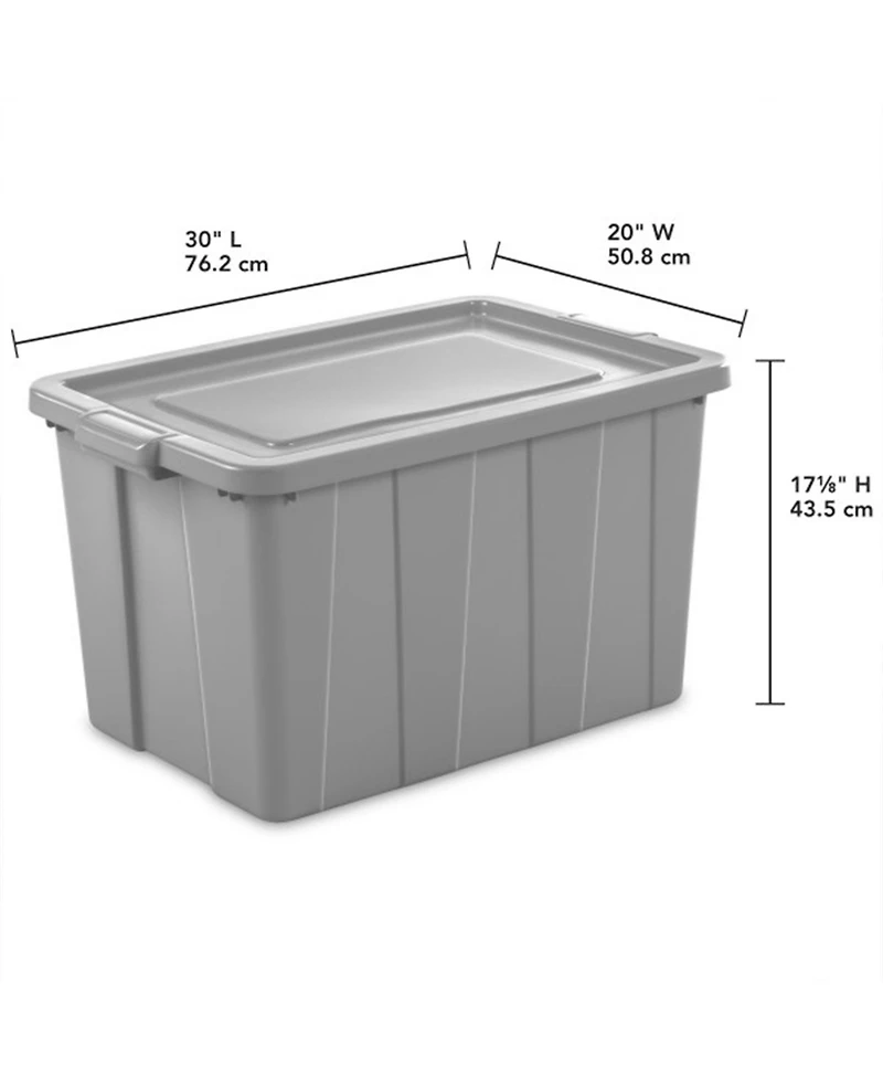 Sterilite 30 Gallon Tuff1 Storage Tote, Stackable Plastic Bin with Lid, 4 Pack
