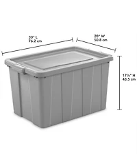 Sterilite 30 Gallon Tuff1 Storage Tote, Stackable Plastic Bin with Lid, 4 Pack