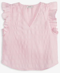 On 34th Women's Textured Sleeveless Ruffle Femme Top, Exclusively at Macy's