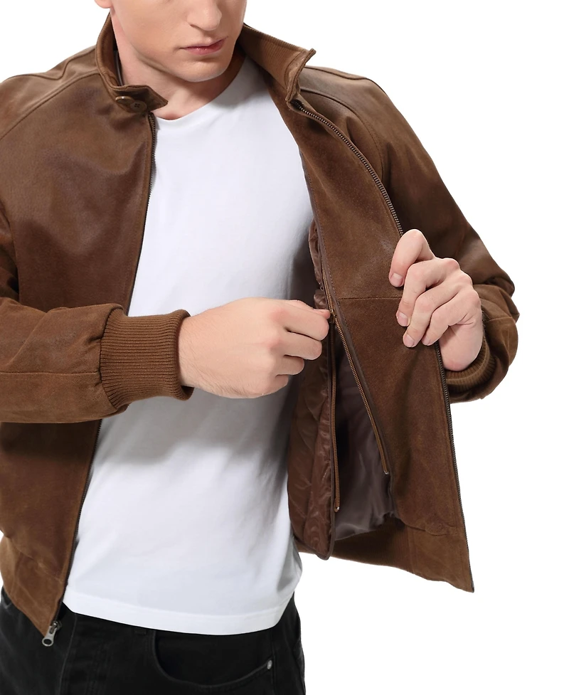 Landing Leathers Men's Men Wwii Distressed Leather Bomber Jacket