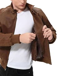 Landing Leathers Big & Tall Men Wwii Distressed Leather Bomber Jacket