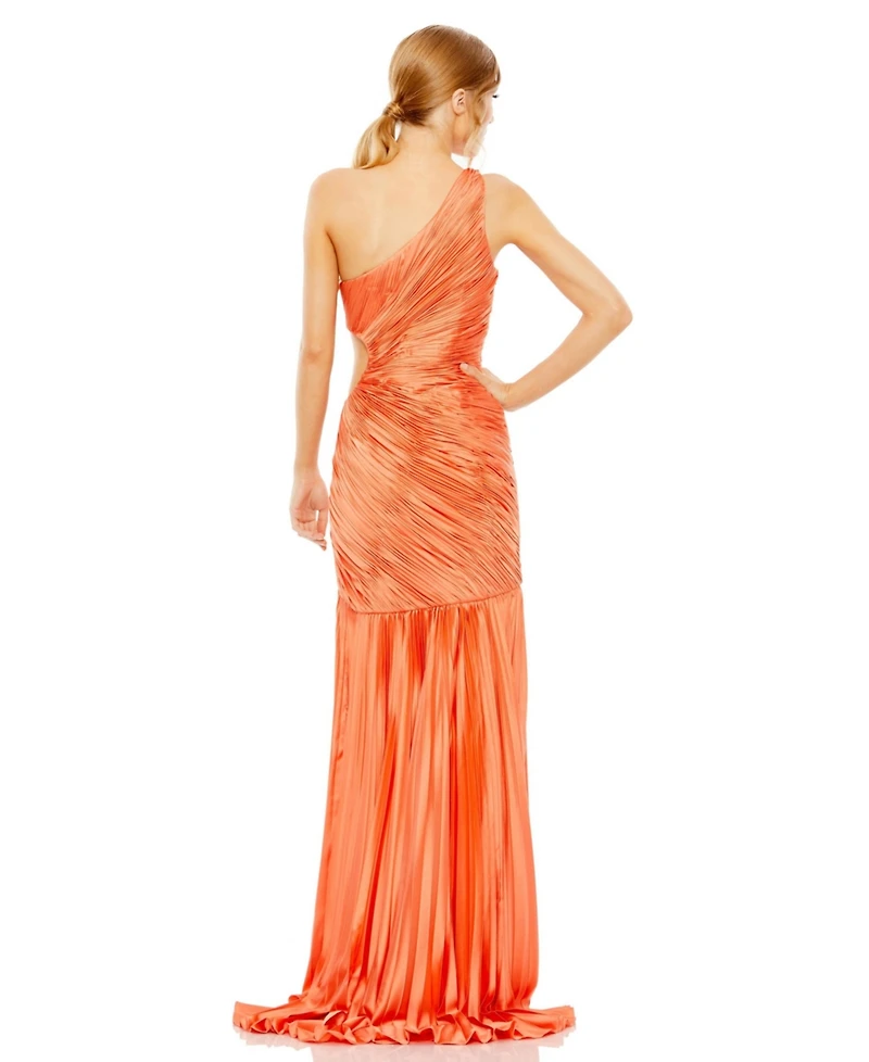 Mac Duggal Women's Side Cut-Out One-Shoulder Pleated Gown