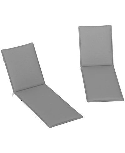 Outsunny 2PCS Chaise Lounge Chair Cushion, 76" x 23",