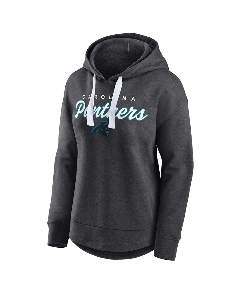 Fanatics Women's Heather Charcoal Carolina Panthers Set To Fly Pullover Hoodie