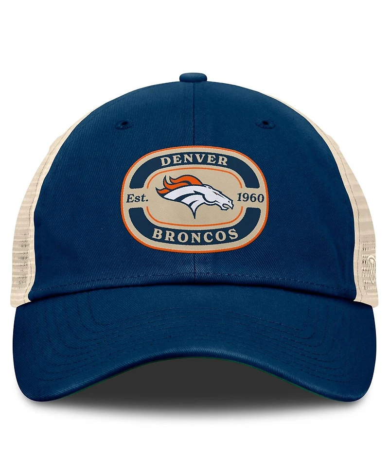 Top of the World Men's Navy Denver Broncos Team Patch Adjustable Hat