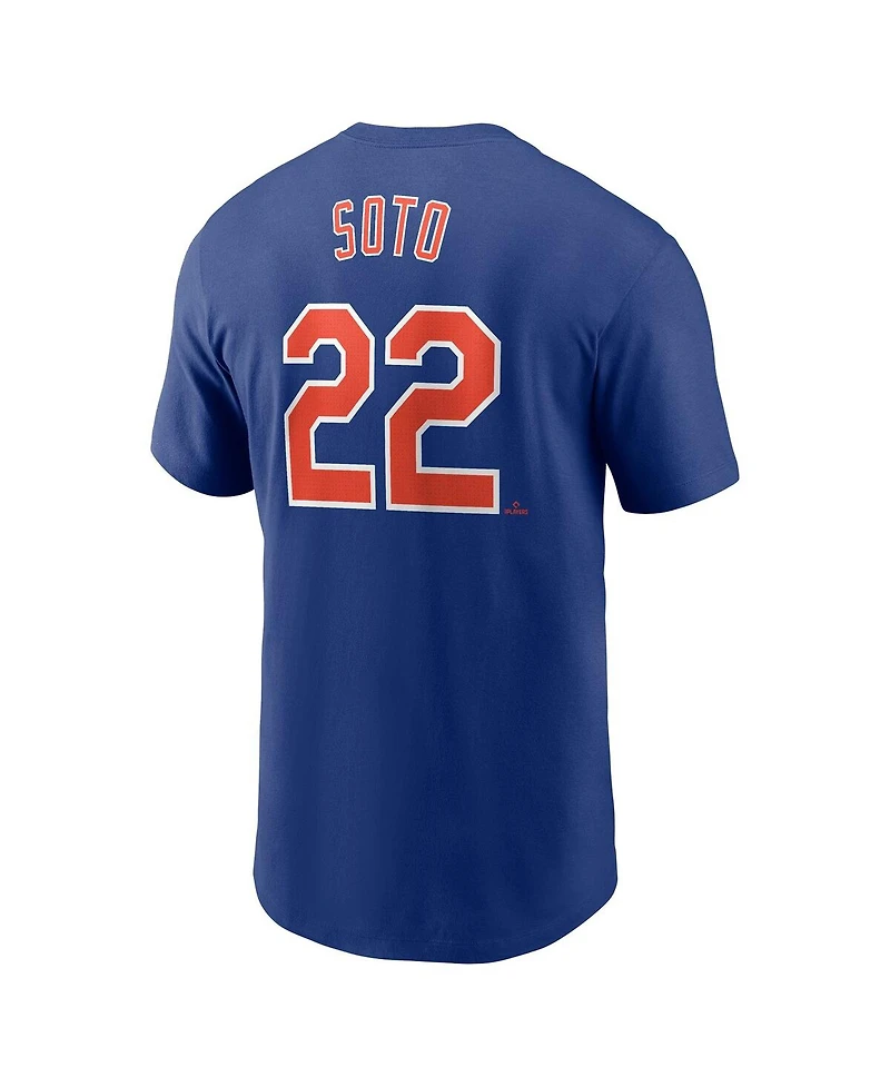 Nike Men's Juan Soto Royal New York Mets Fuse Name Number T-Shirt