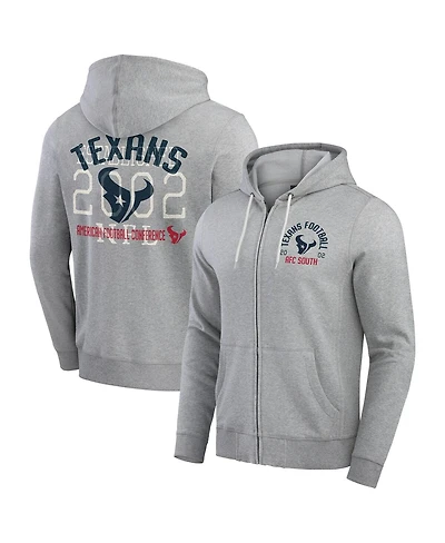 Darius Rucker Collection by Fanatics Men's Heather Gray Houston Texans Vintage Stripe Full-Zip Hoodie