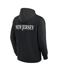 Fanatics Men's Black New Jersey Devils Elements Blaze Tri-Blend Long Sleeve Hoodie T-Shirt