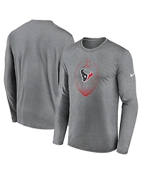 Nike Men's Heather Gray Houston Texans Legend Icon Long Sleeve T-Shirt
