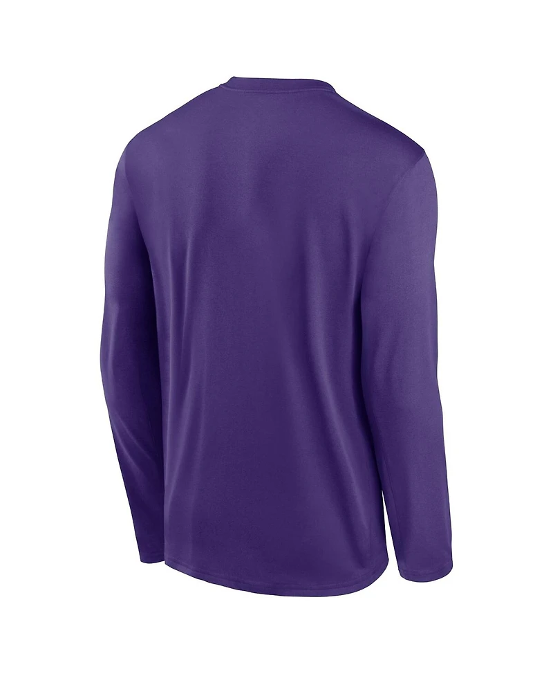 Nike Men's Purple Lsu Tigers Primetime Center Lockup Two-Hit Legend Long Sleeve T-Shirt