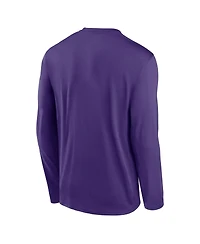 Nike Men's Purple Lsu Tigers Primetime Center Lockup Two-Hit Legend Long Sleeve T-Shirt