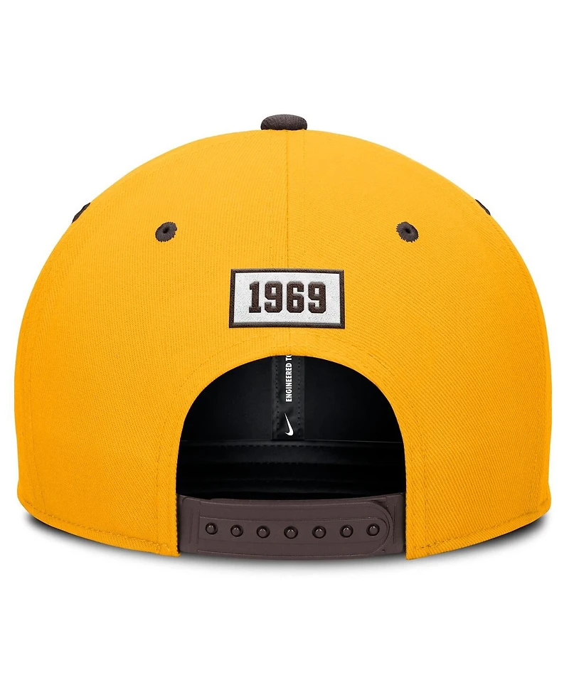 Nike Men's Gold/Brown San Diego Padres Cooperstown Collection Pro Performance Snapback Hat