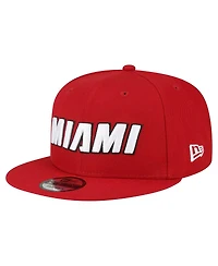 New Era Men's Red Miami Heat Jersey Hook Statement Edition 9FIFTY Snapback Hat