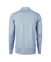 Cutter & Buck Men's Light Blue/Navy Atlanta Braves Virtue Pique Micro Stripe Quarter-Zip Pullover Top