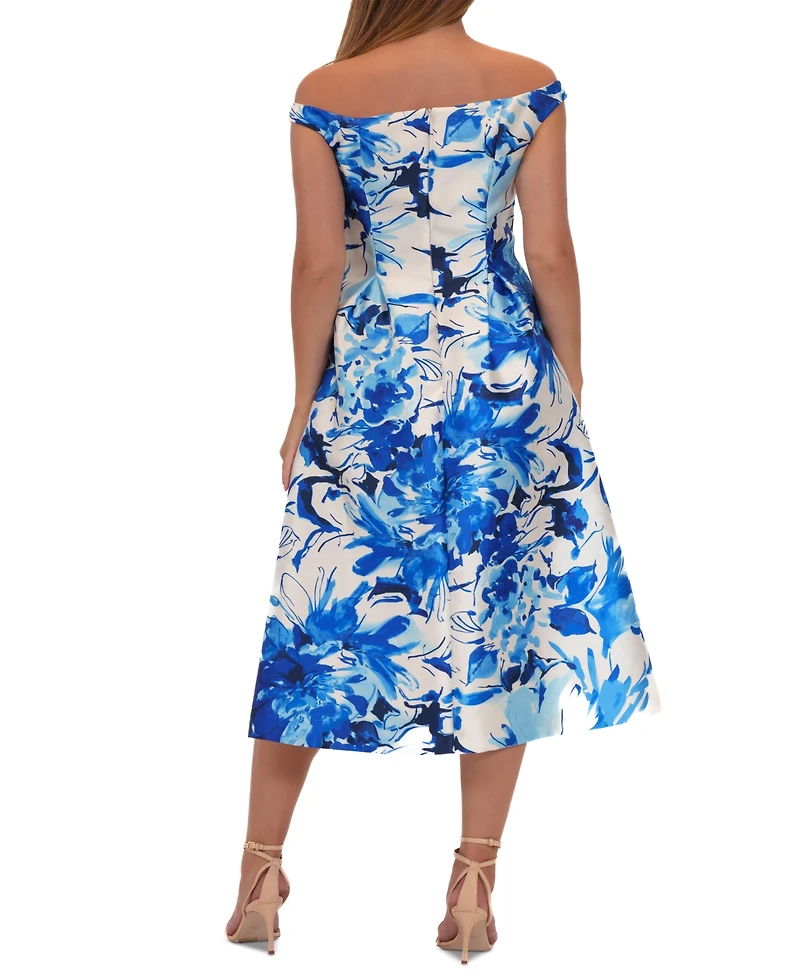 Donna Ricco Women's Floral-Print Midi Dress