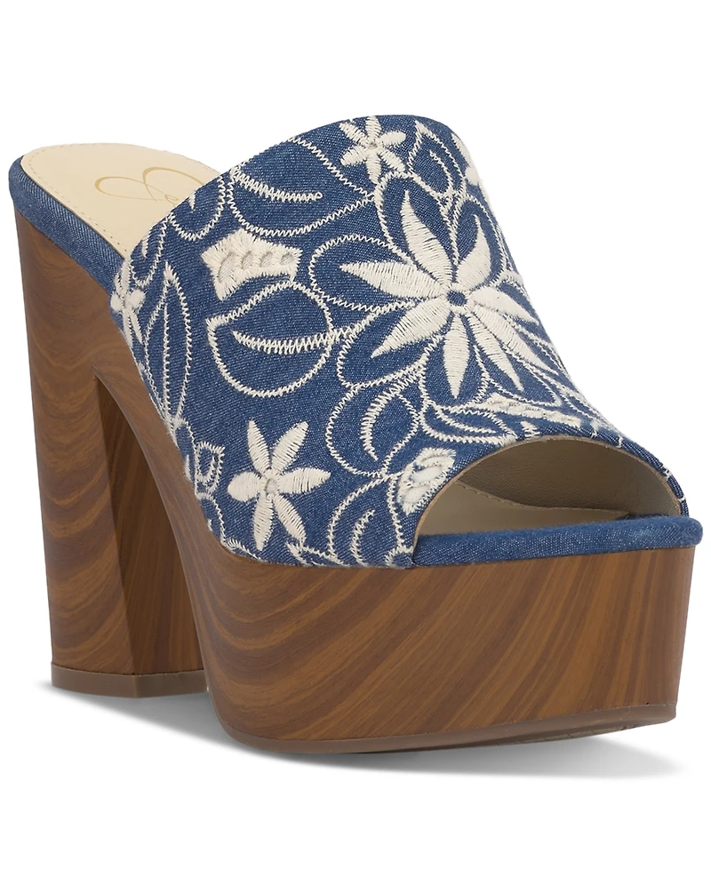 Jessica Simpson Women's Shelbie Block Heel Platform Mules