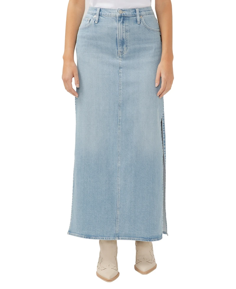Silver Jeans Co. Women's Side Split Denim Maxi Skirt